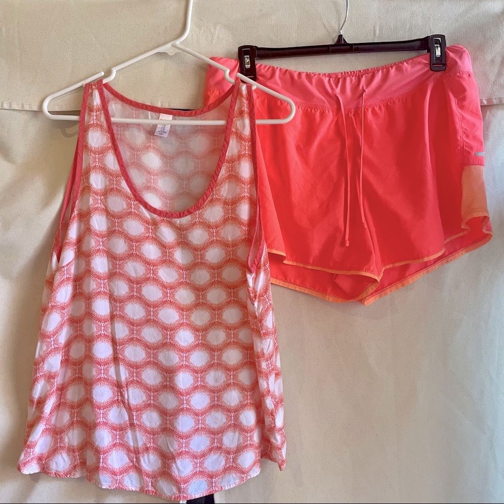 XL gap body tank and XXL target running shorts